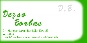 dezso borbas business card